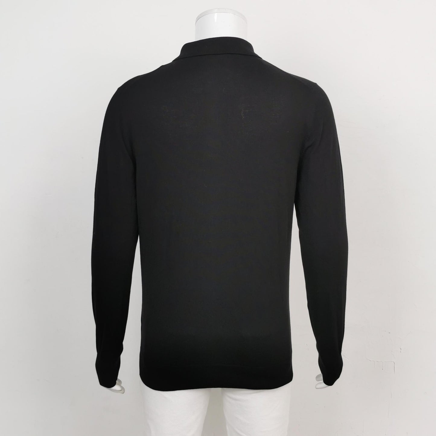Moncler XL Cotton Solid Lapel Long-Sleeve Knit