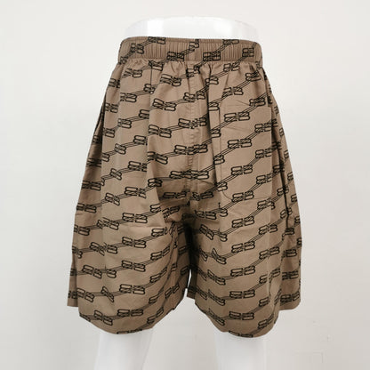 Balenciaga Logo Print Cotton Shorts S