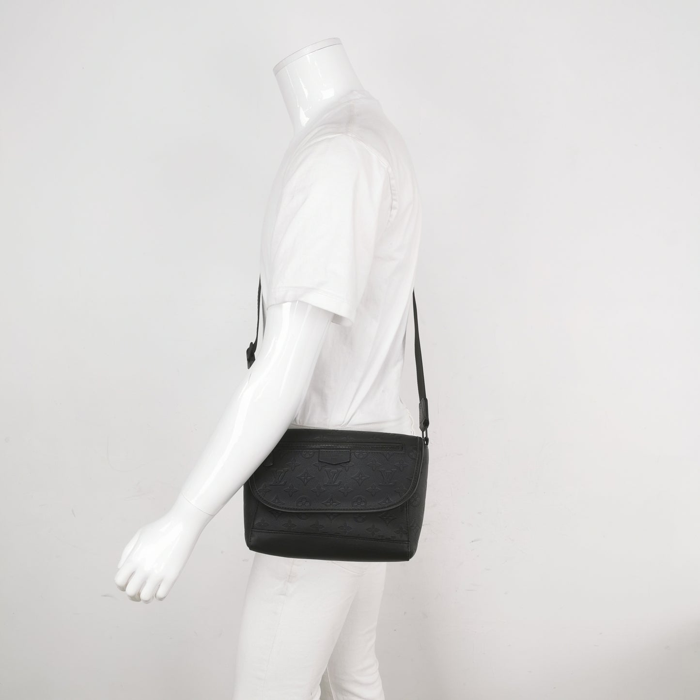 Louis Vuitton Black Monogram Embossed Messenger Crossbody
