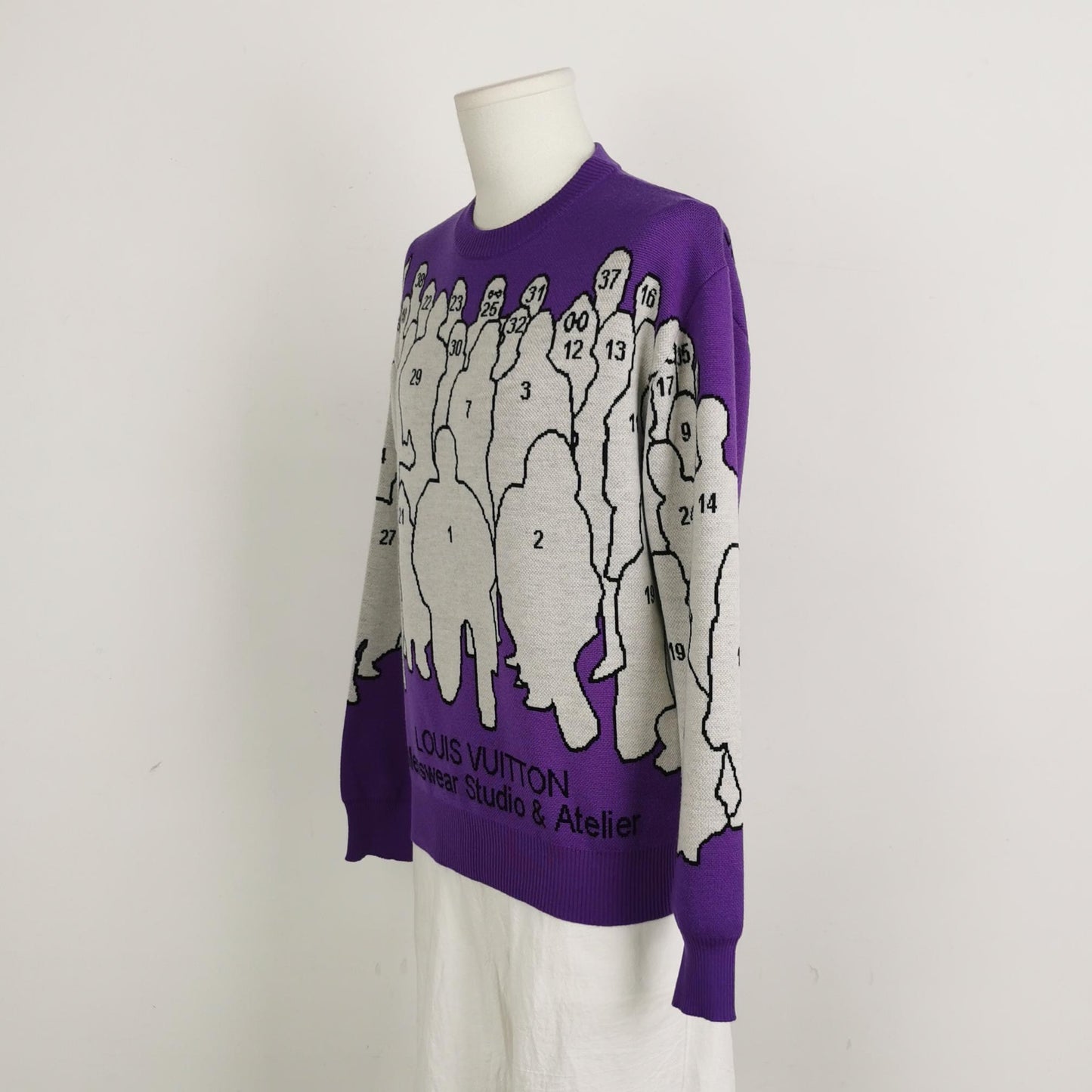 Louis Vuitton Purple Crewneck Wool Blend Sweater M