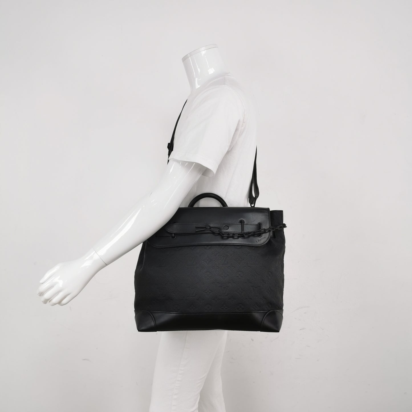 Louis Vuitton Steamer Black Embossed Crossbody Bag