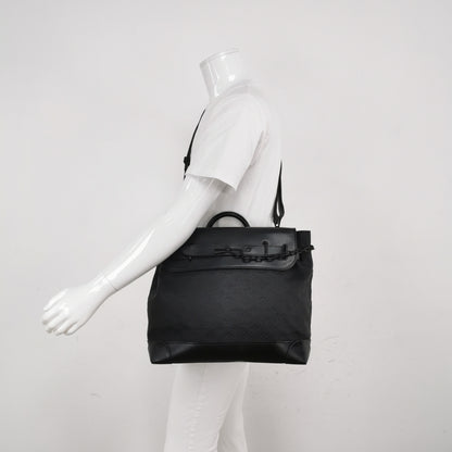 Louis Vuitton Steamer Black Embossed Crossbody Bag