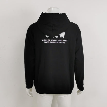 Balenciaga Black 'CREW' Logo Hoodie