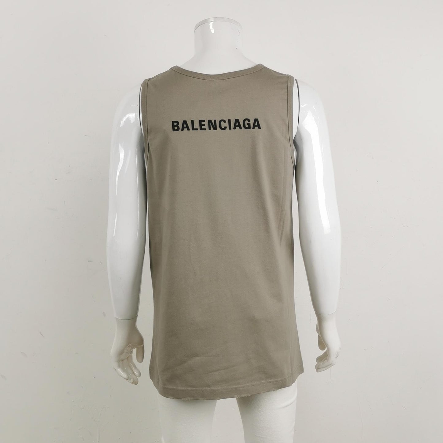 Balenciaga Sleeveless Cotton Logo Tank Top S