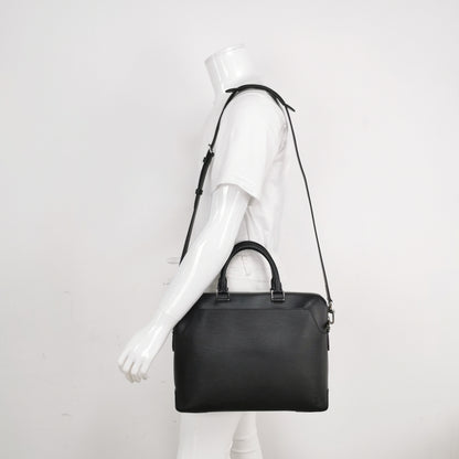 Louis Vuitton Large Black Leather Structured Handbag