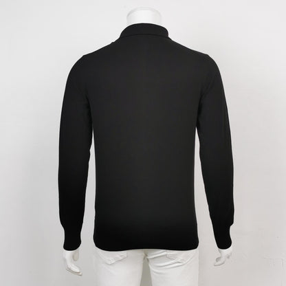 Moncler L Cotton Solid Collar Long-Sleeve Knit