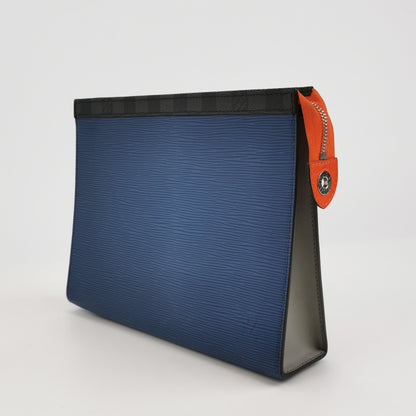 Louis Vuitton Pochette Voyage Medium Blue Epi Clutch