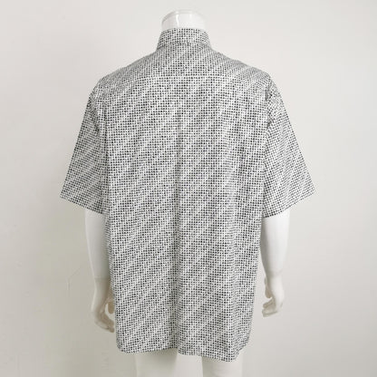 Balenciaga Letter Print Short-Sleeve Cotton Shirt