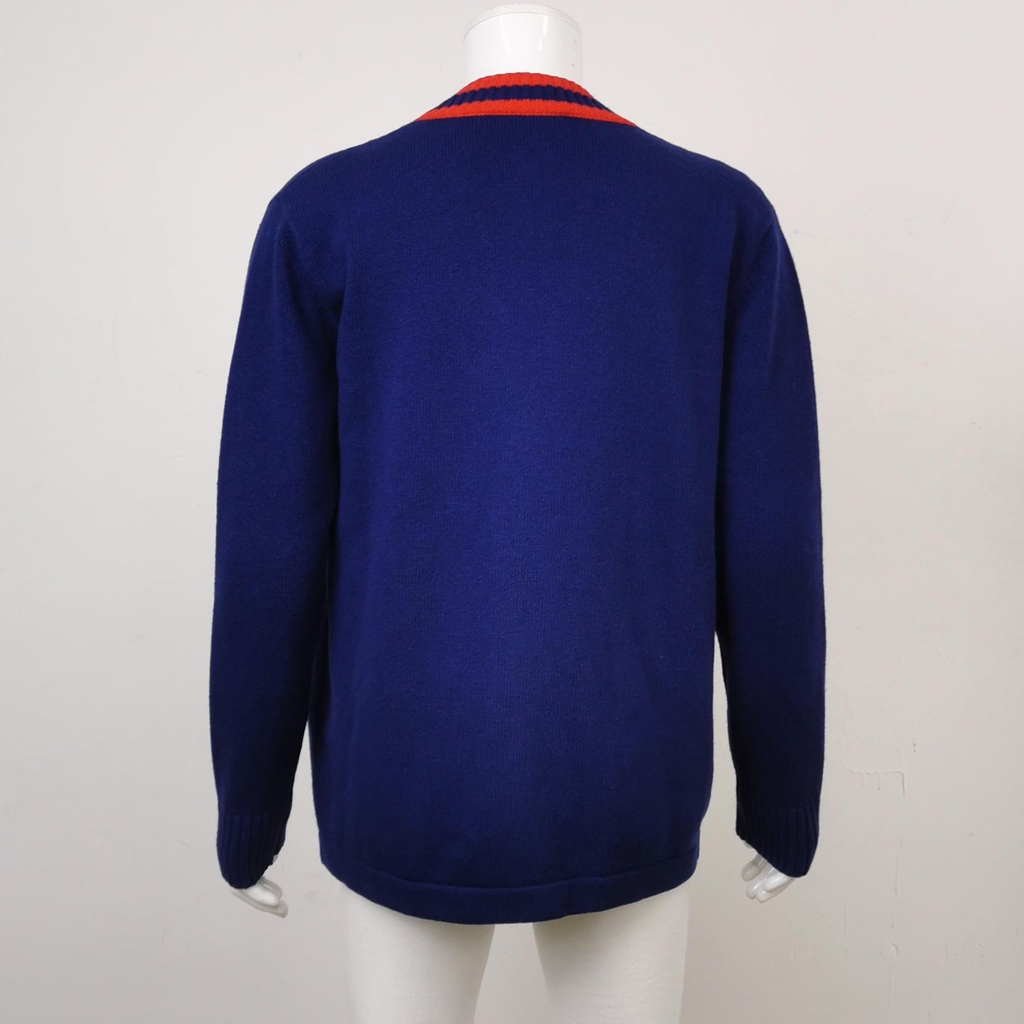 Gucci Wool V-Neck Logo Cardigan (L)