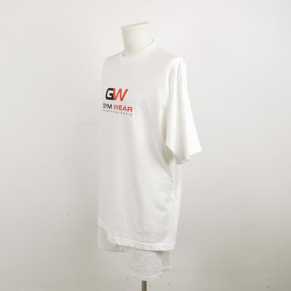 Balenciaga S Cotton Letter Print Crew Neck T-Shirt