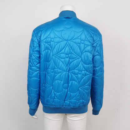 Louis Vuitton Blue Quilted Zip Cotton Jacket L