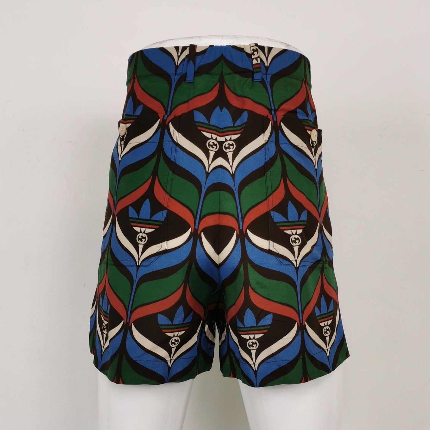 Gucci x Adidas Logo Print Striped Shorts
