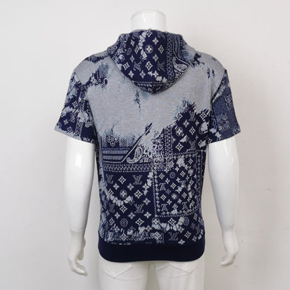 Louis Vuitton Monogram Scarf Print Tie-Dye Short-Sleeve Hoodie XS