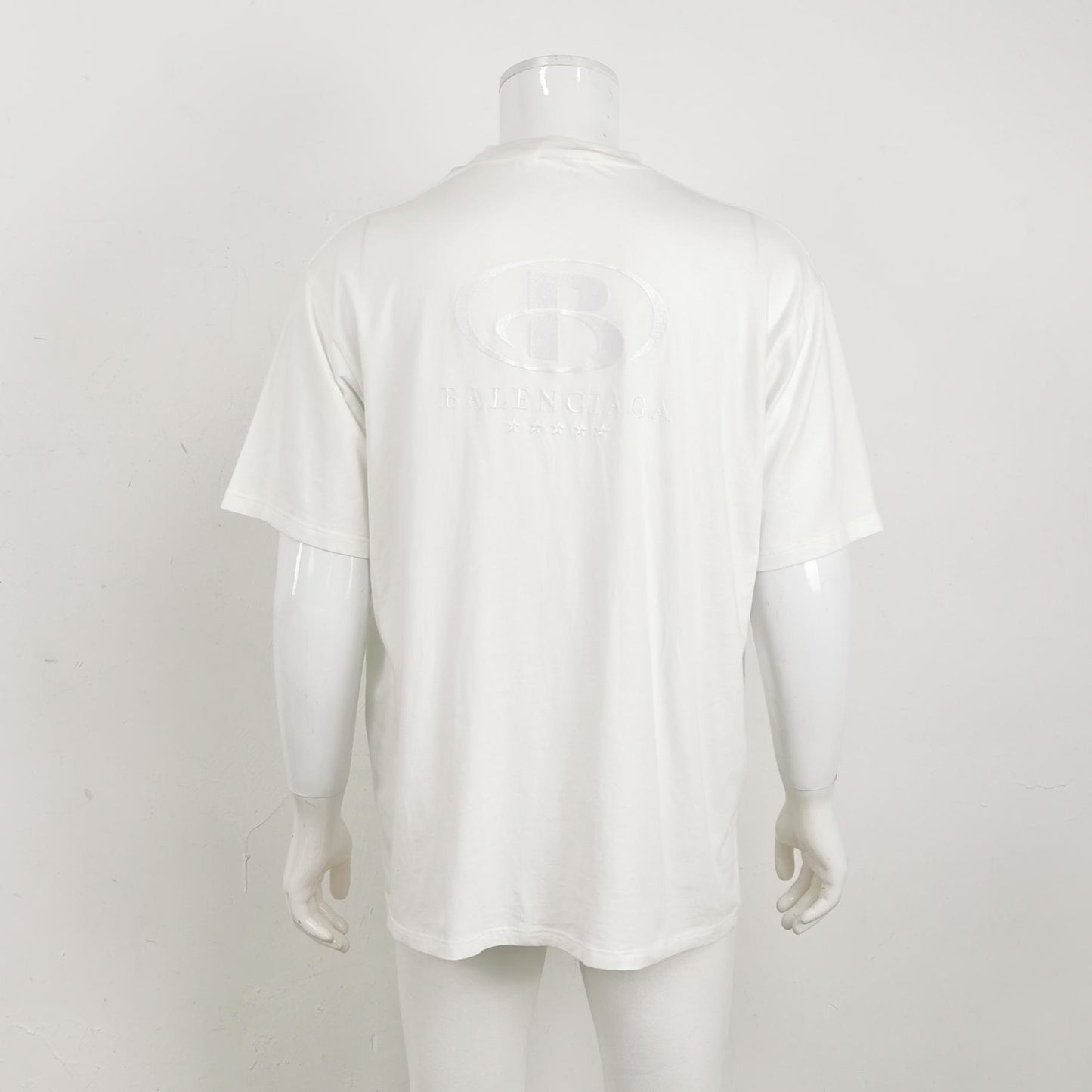 Balenciaga White Cotton Logo T-Shirt S