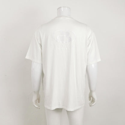 Balenciaga White Cotton Logo T-Shirt S