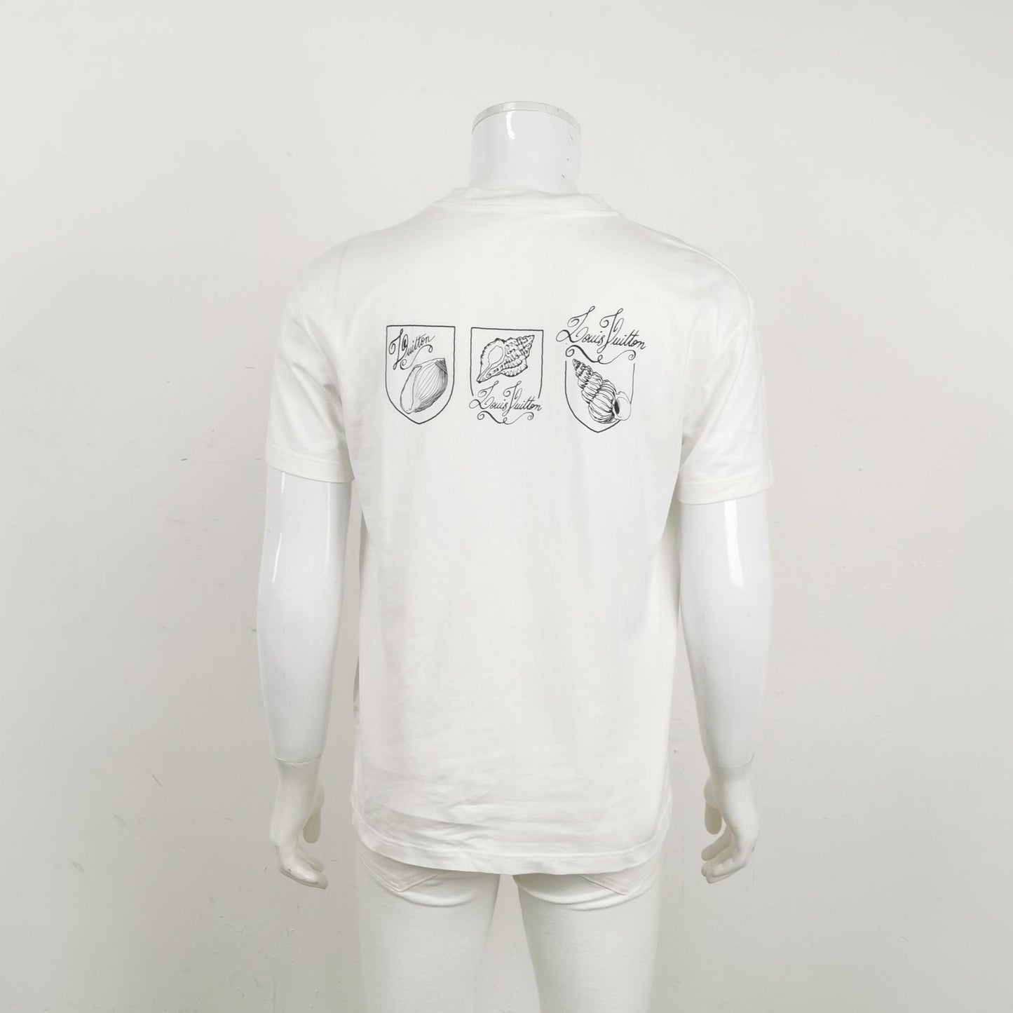 Louis Vuitton S Cotton Crew Neck Shell Print T-Shirt