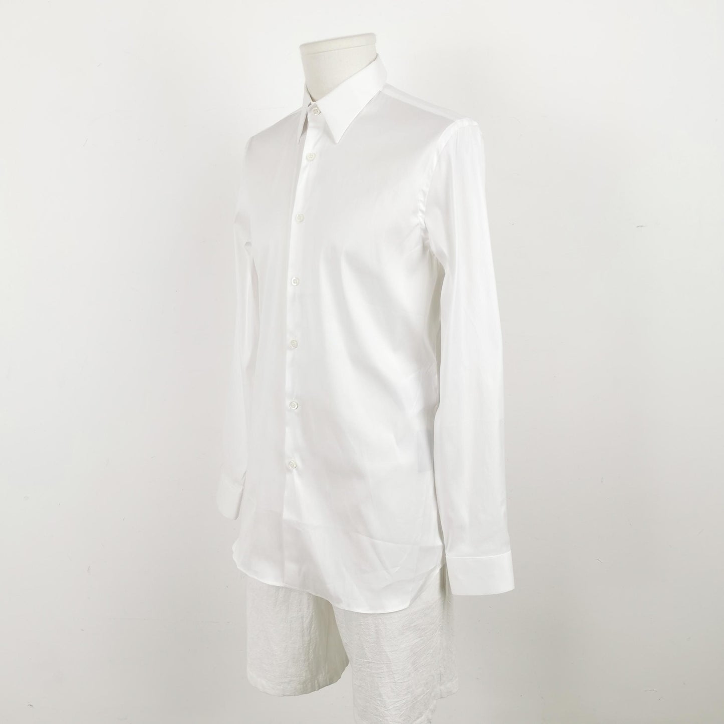Prada Cotton Spread Collar Single-Breasted Shirt S