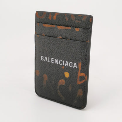 Balenciaga Leather Colorblock Logo Card Holder