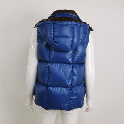 Moncler Blue Quilted Logo Vest Size M