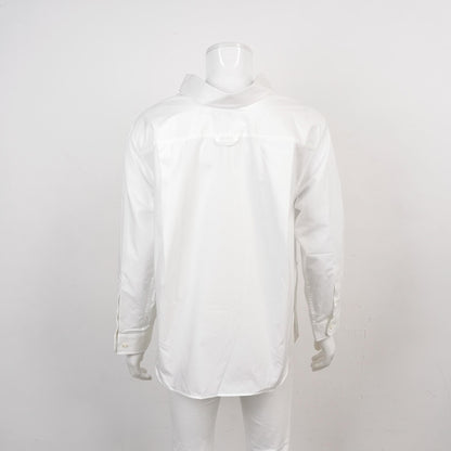 Balenciaga White Cotton Spread Collar Shirt XXXS