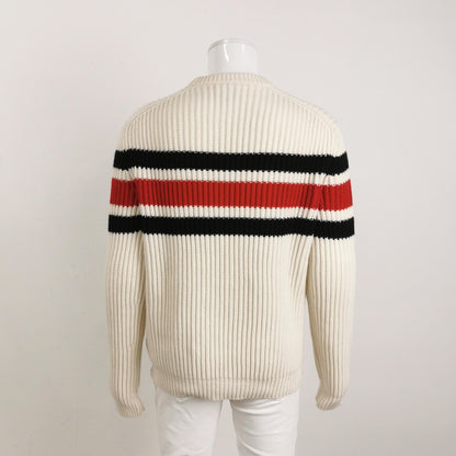 Prada Cream Logo Striped Sweater L/50