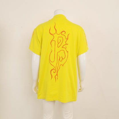 Balenciaga Yellow Flame Logo T-Shirt L