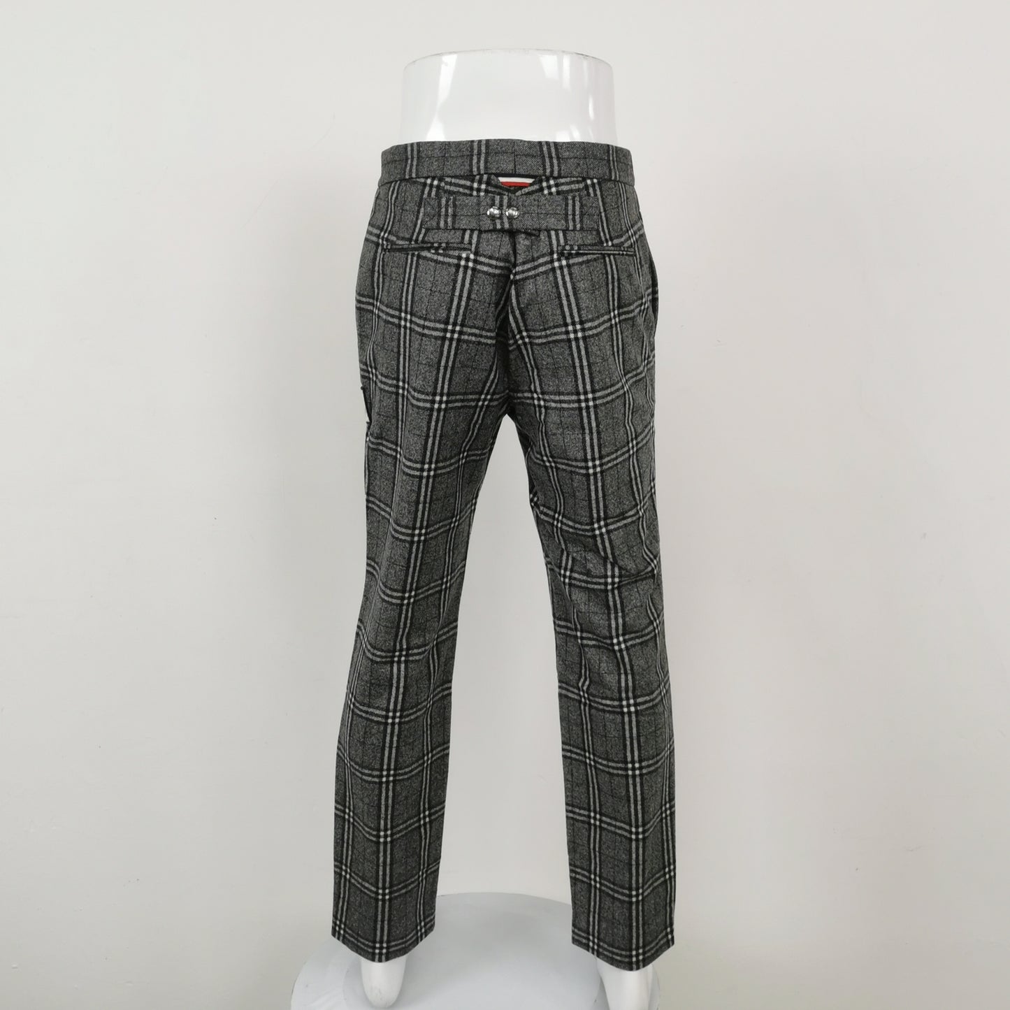 Moncler Wool Blend Plaid Logo Pants XXS/42
