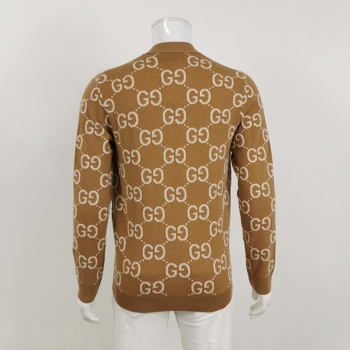 Gucci Wool GG Monogram V-Neck Cardigan S