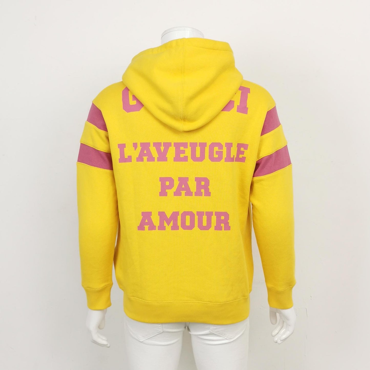 Gucci Yellow Logo Print Hoodie XS