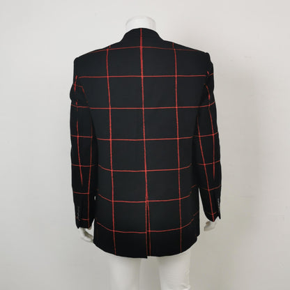 Louis Vuitton Wool-Cotton Colorblock Grid Blazer