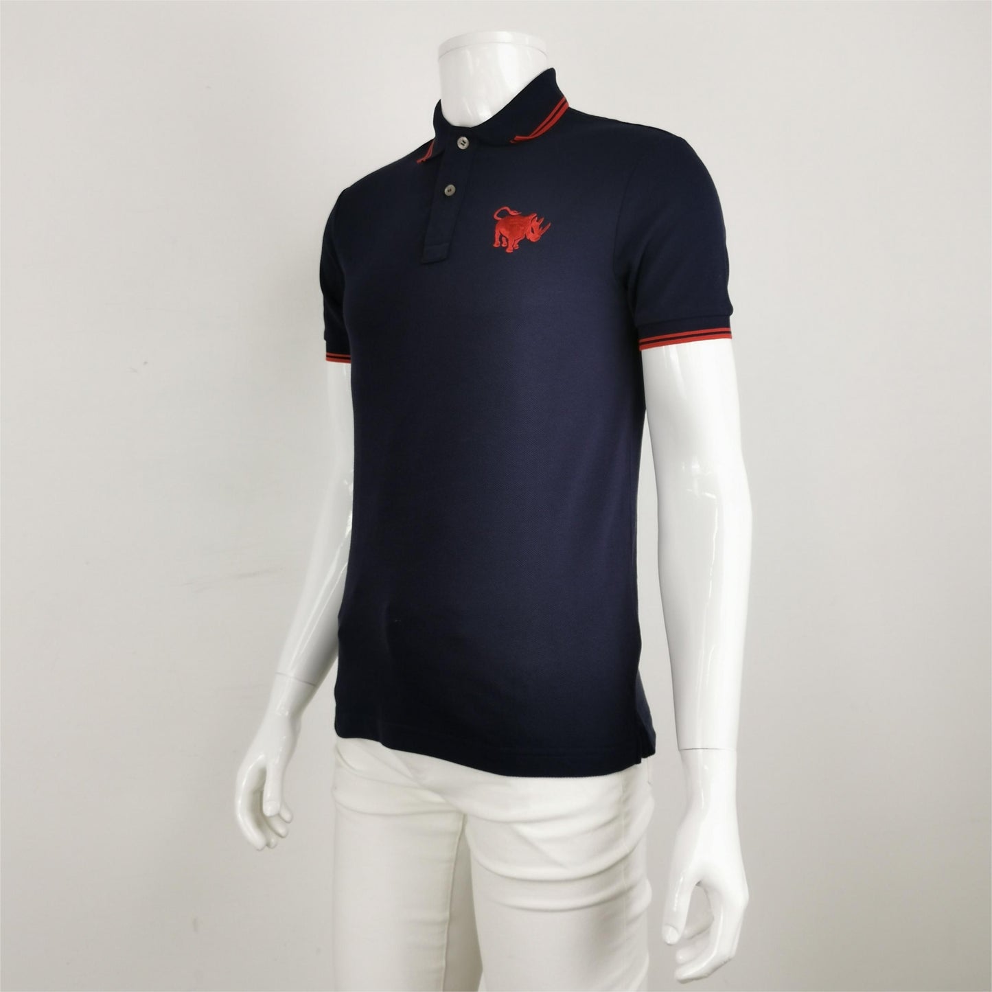Prada S Size Navy Red Accent Polo Shirt