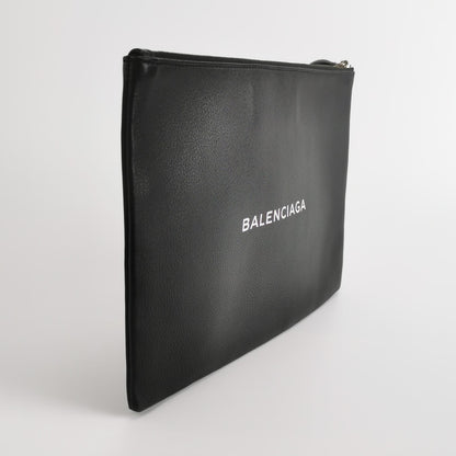 Balenciaga Everyday Leather Logo Clutch