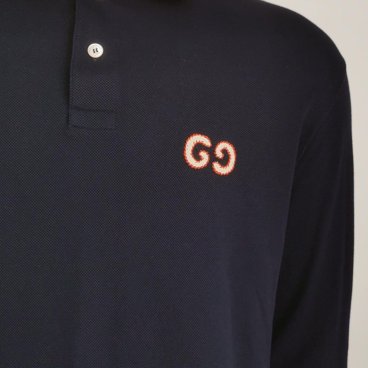 Gucci M Cotton Colorblock Collar Polo Shirt