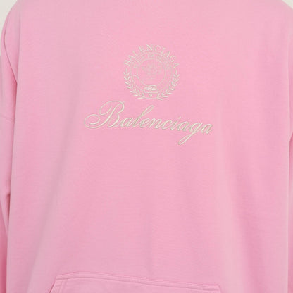 Balenciaga Cotton Logo Hoodie M Pink