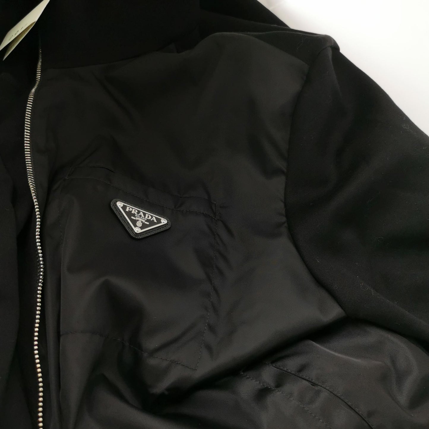 Prada XXL Zip-Front Triangle Logo Jacket