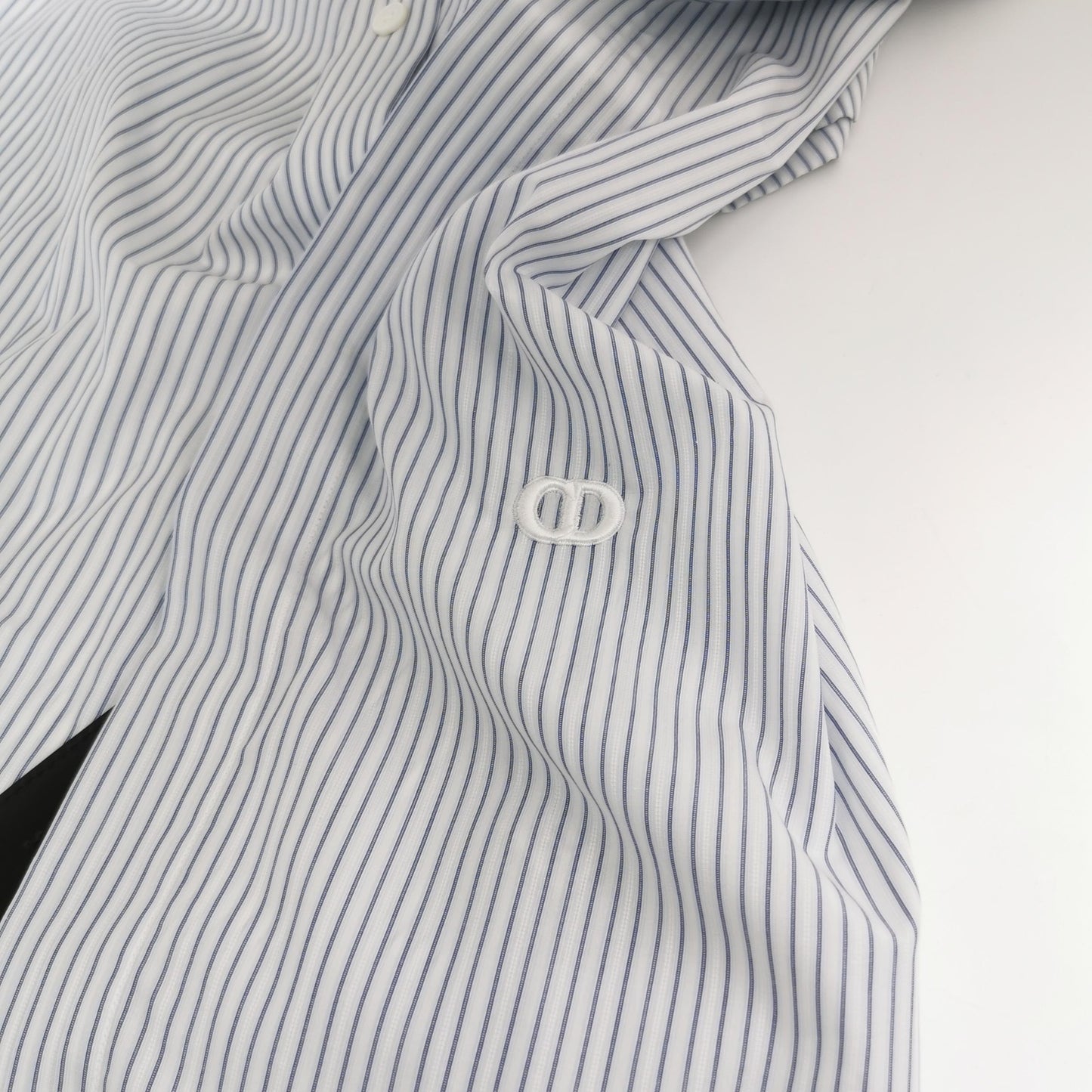 Dior Striped CD Embroidery Short-Sleeve Shirt