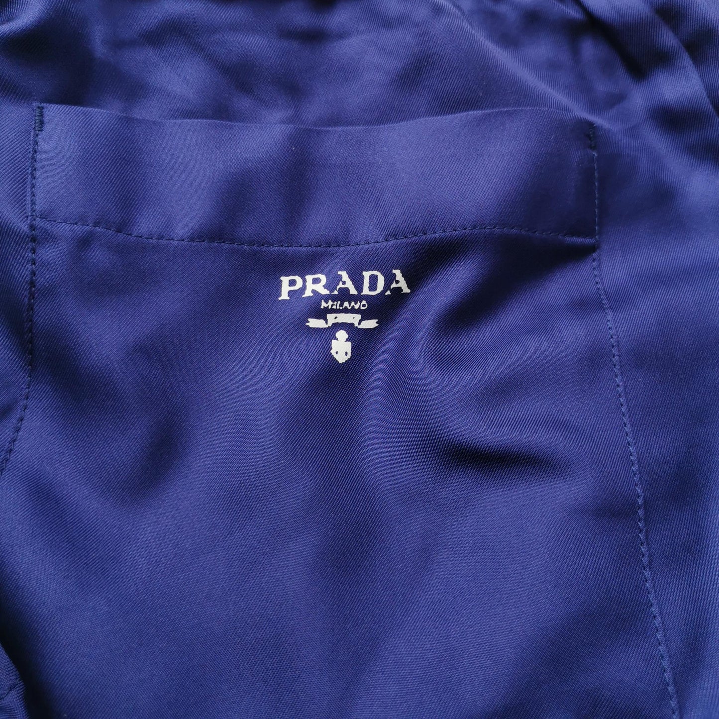 Prada Silk Contrast Stripe Logo Pants (L)