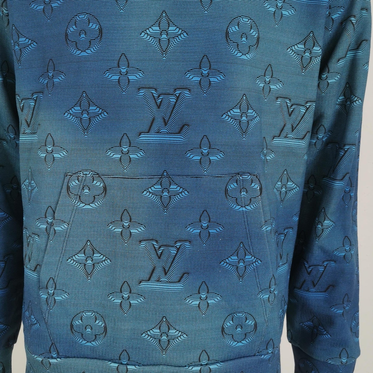 Louis Vuitton Blue Monogram Hoodie L