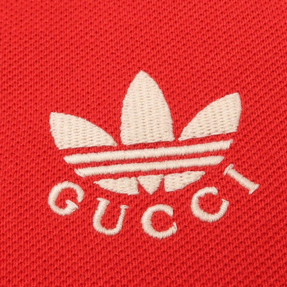 Gucci x adidas Red Cotton Logo Polo Shirt S