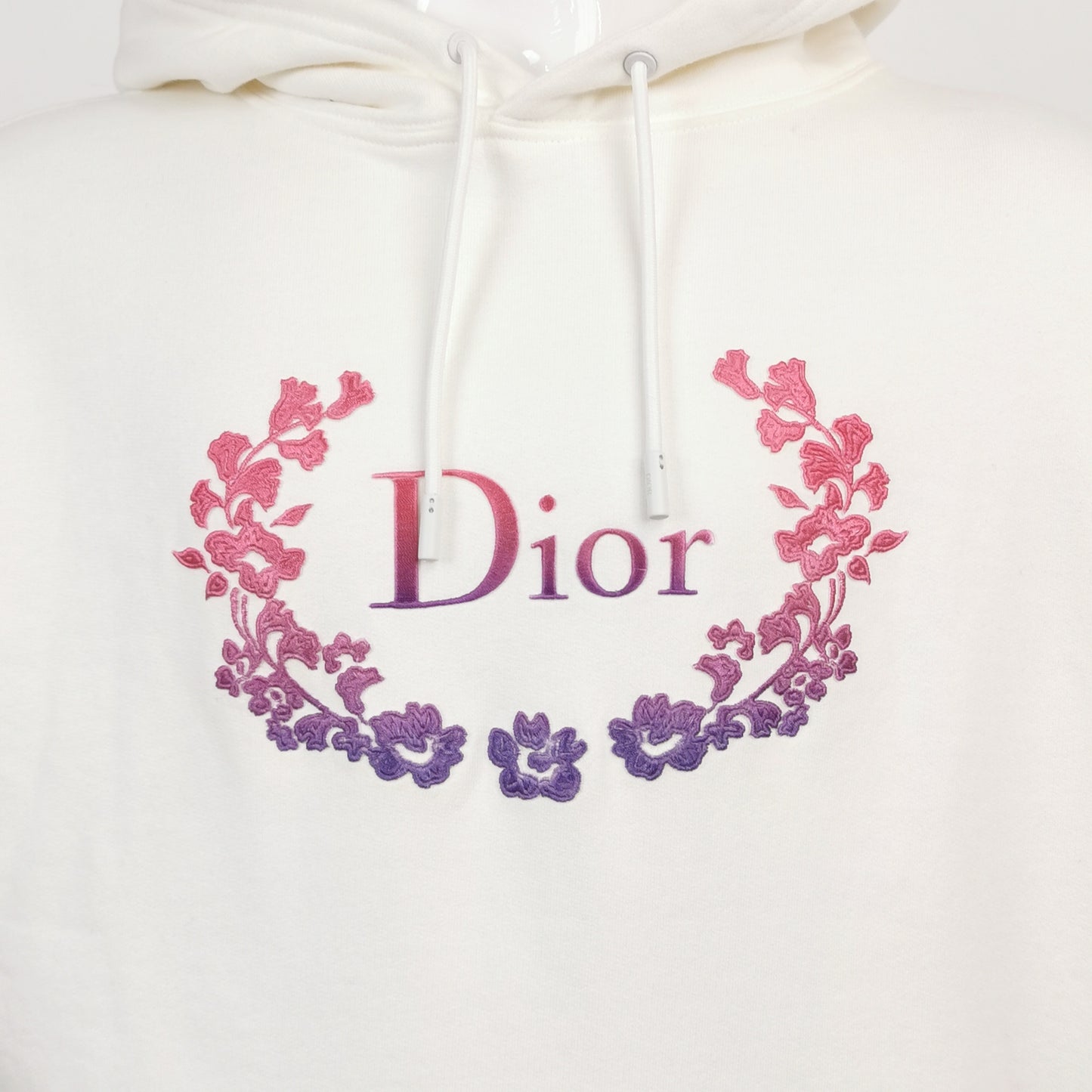 Dior XL Cotton Logo Floral Print Hoodie