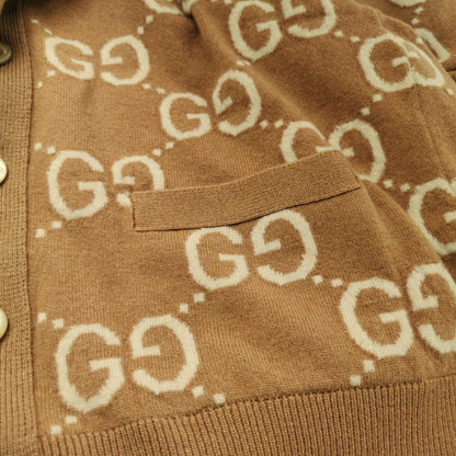 Gucci Wool GG Monogram V-Neck Cardigan S