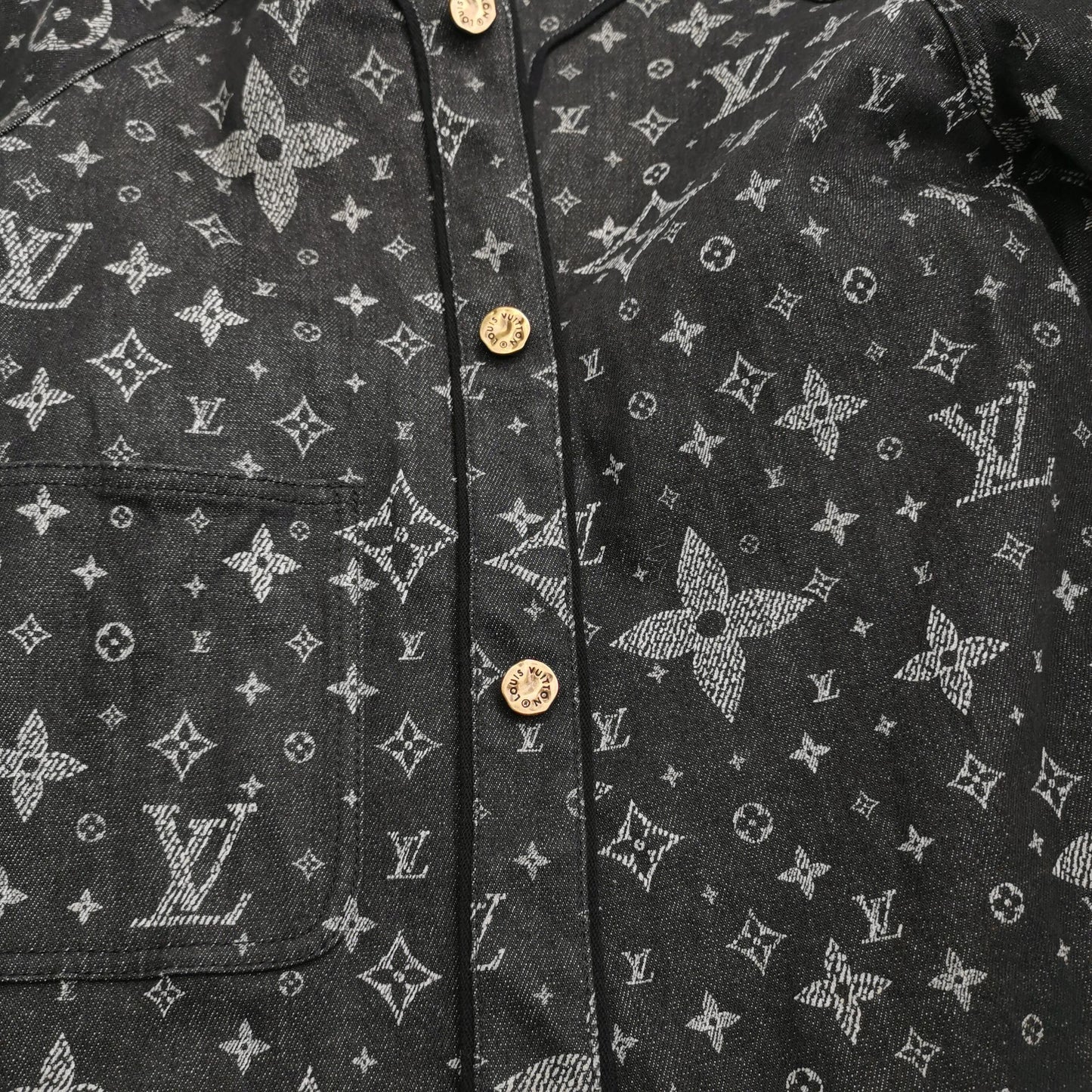 Louis Vuitton Monogram Cotton Short-Sleeve Shirt M
