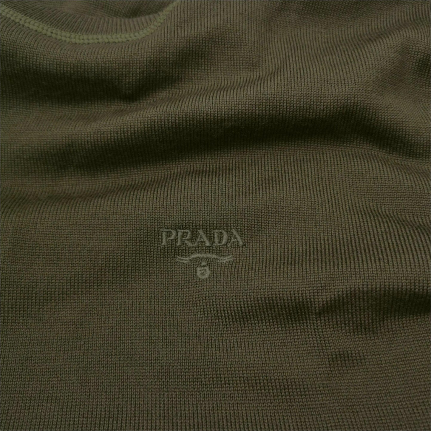 Prada Wool Blend Logo Crew Neck Sweater
