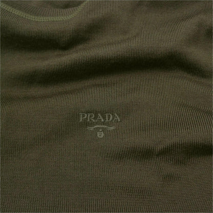 Prada Wool Blend Logo Crew Neck Sweater