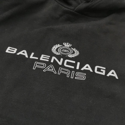 Balenciaga Paris Logo Black Hoodie S