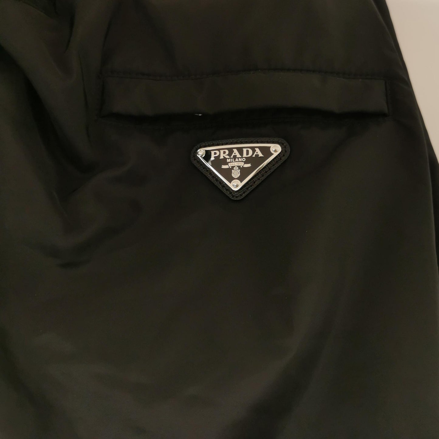 Prada S Size Solid Hooded Triangle Logo Padded Jacket