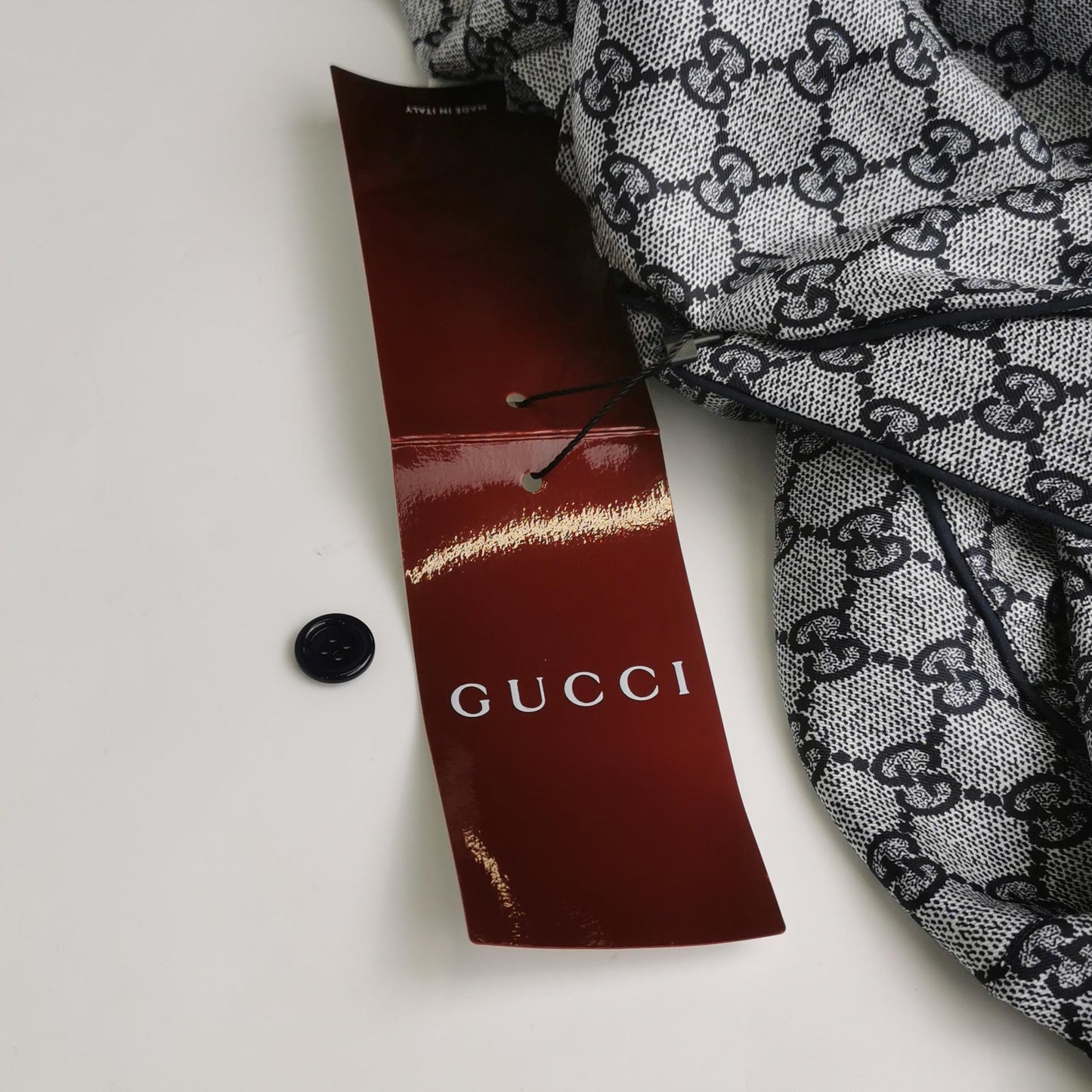 Gucci GG Monogram Silk Lapel Collar Long-Sleeve Shirt