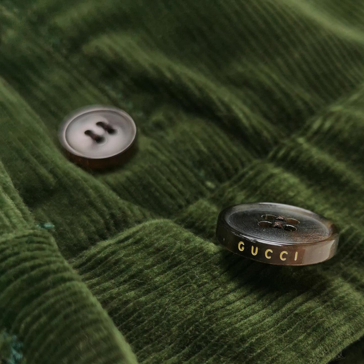 Green Corduroy Straight-Leg Pants