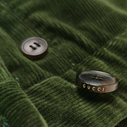 Green Corduroy Straight-Leg Pants