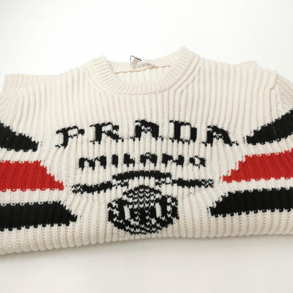 Prada Cream Logo Striped Sweater L/50